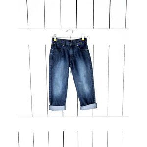 Kids dark blue faded denim jeans - 7 Slim